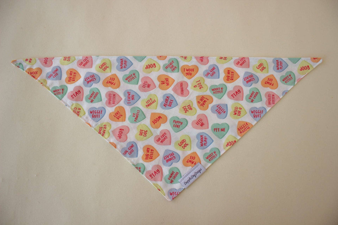 Dapple Dog Designs - Conversation Hearts Bandana - Valentine's Day Dog Bandana