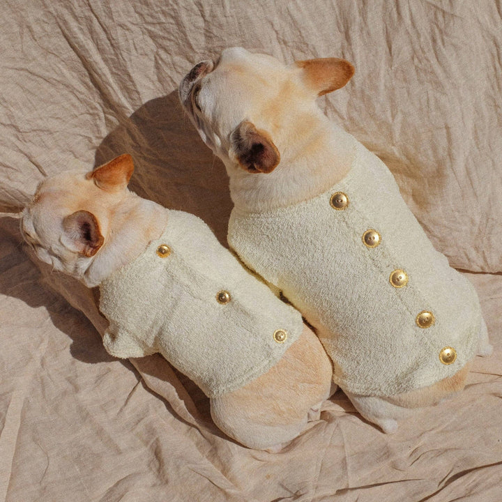 Saint Rue - Crème Terry Cloth Dog Shirt: Small