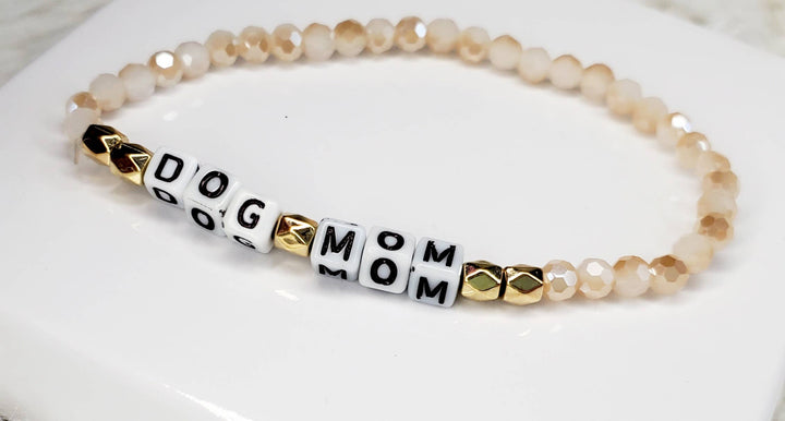 Tots And Tumblers Art - Dog Mom Beaded Stretch Bracelet