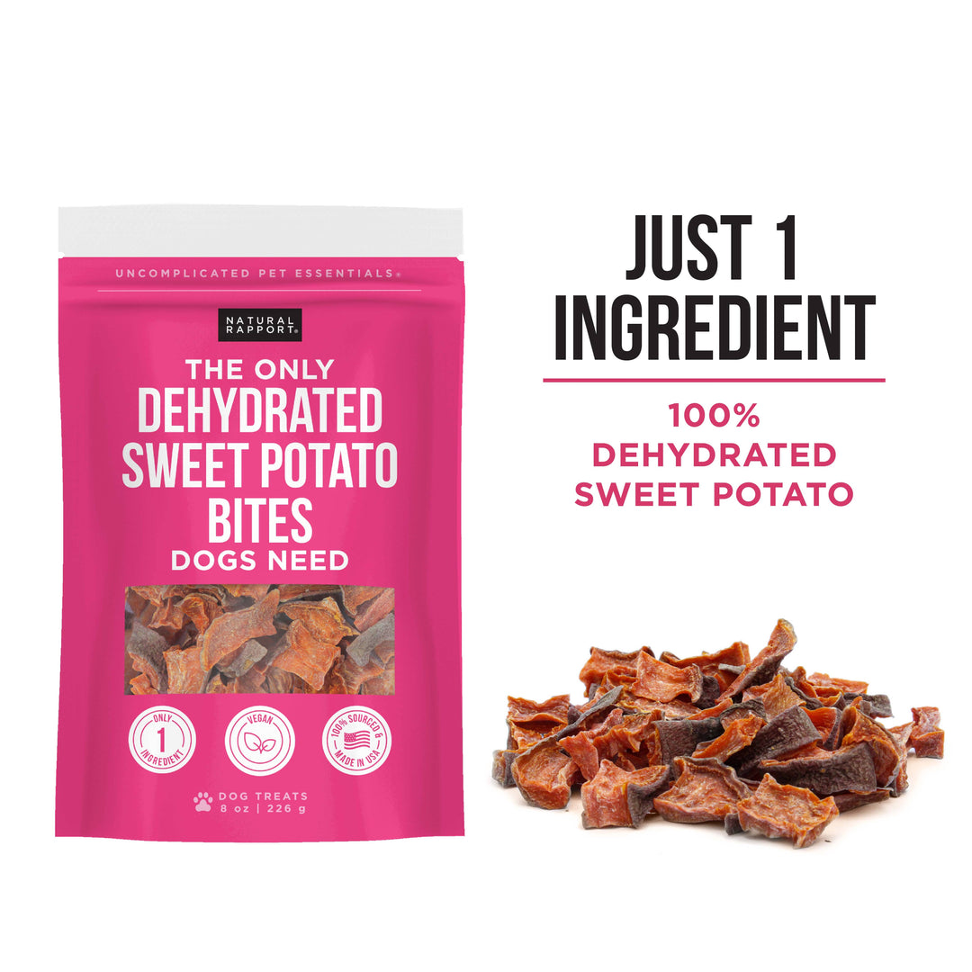 Natural Rapport - The Only Dehydrated Sweet Potato Bites Dogs Need: 8 oz