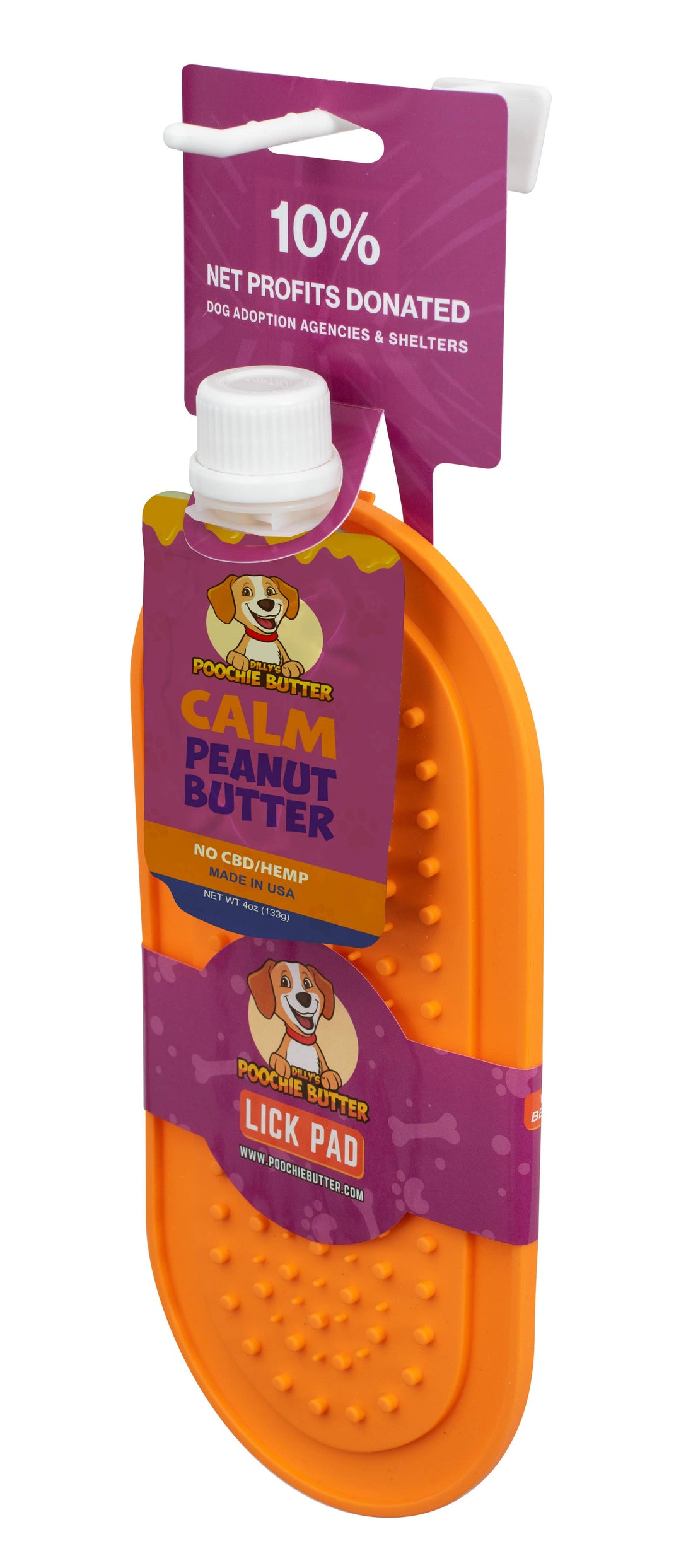 Poochie Butter - 4oz Dog Calming Butter + Oval Lick Mat