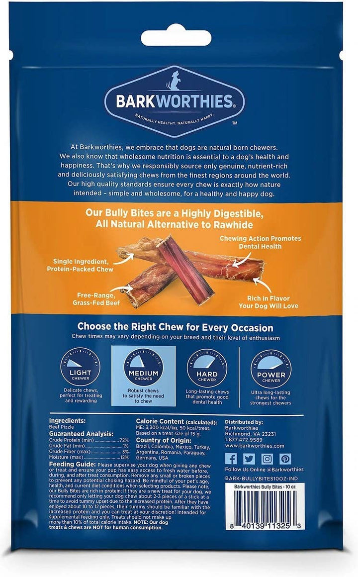 Pet Palette Distribution - Barkworthies Bully Stick - Bites  (Net Wt. 10 oz. SURP)