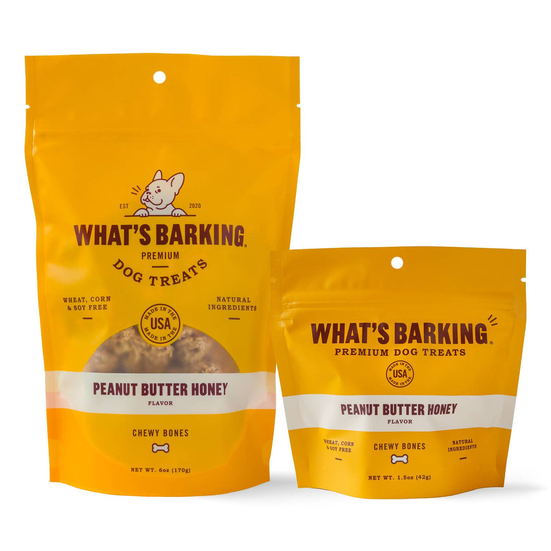 Peanut Butter & Honey Chewy Dog Treats, 1.5oz Case