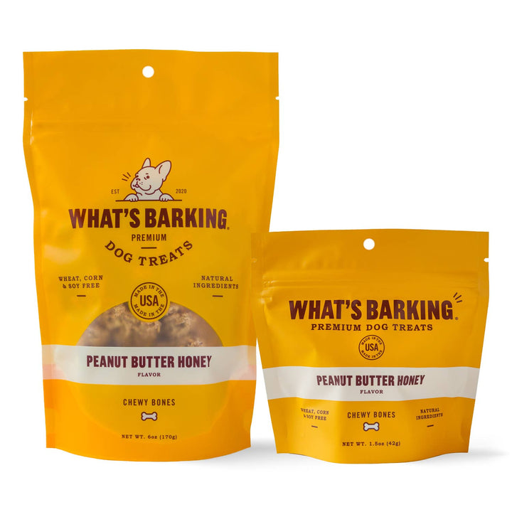 Peanut Butter & Honey Chewy Dog Treats, 1.5oz Case