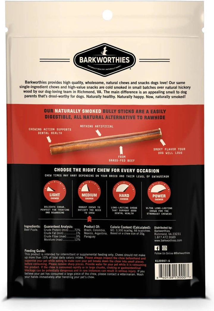 Pet Palette Distribution - Barkworthies 6" Smoked Bully Standard 3pk