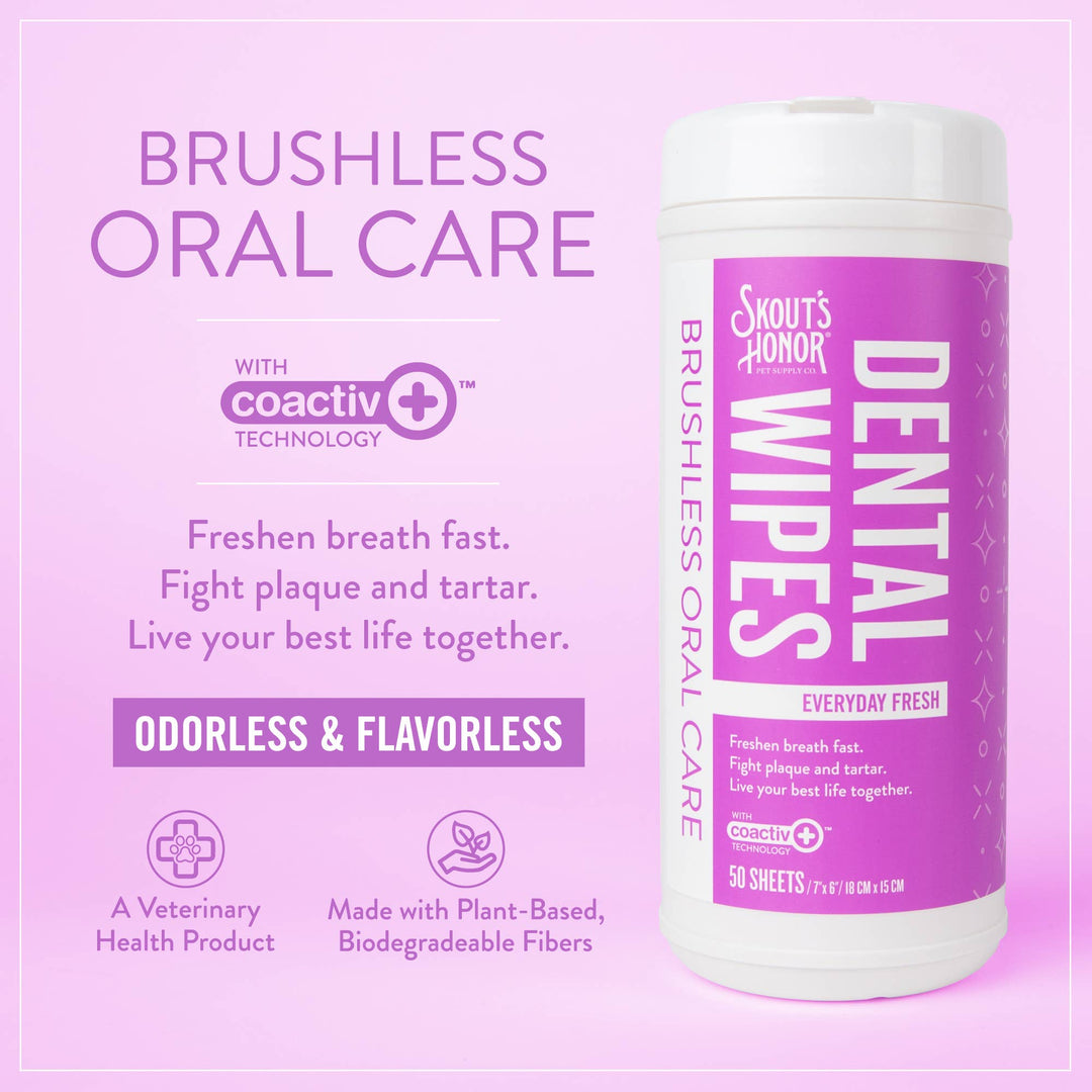 Pet Palette Distribution - Skout's Honor Oral Care Pet Dental Wipes 50ct