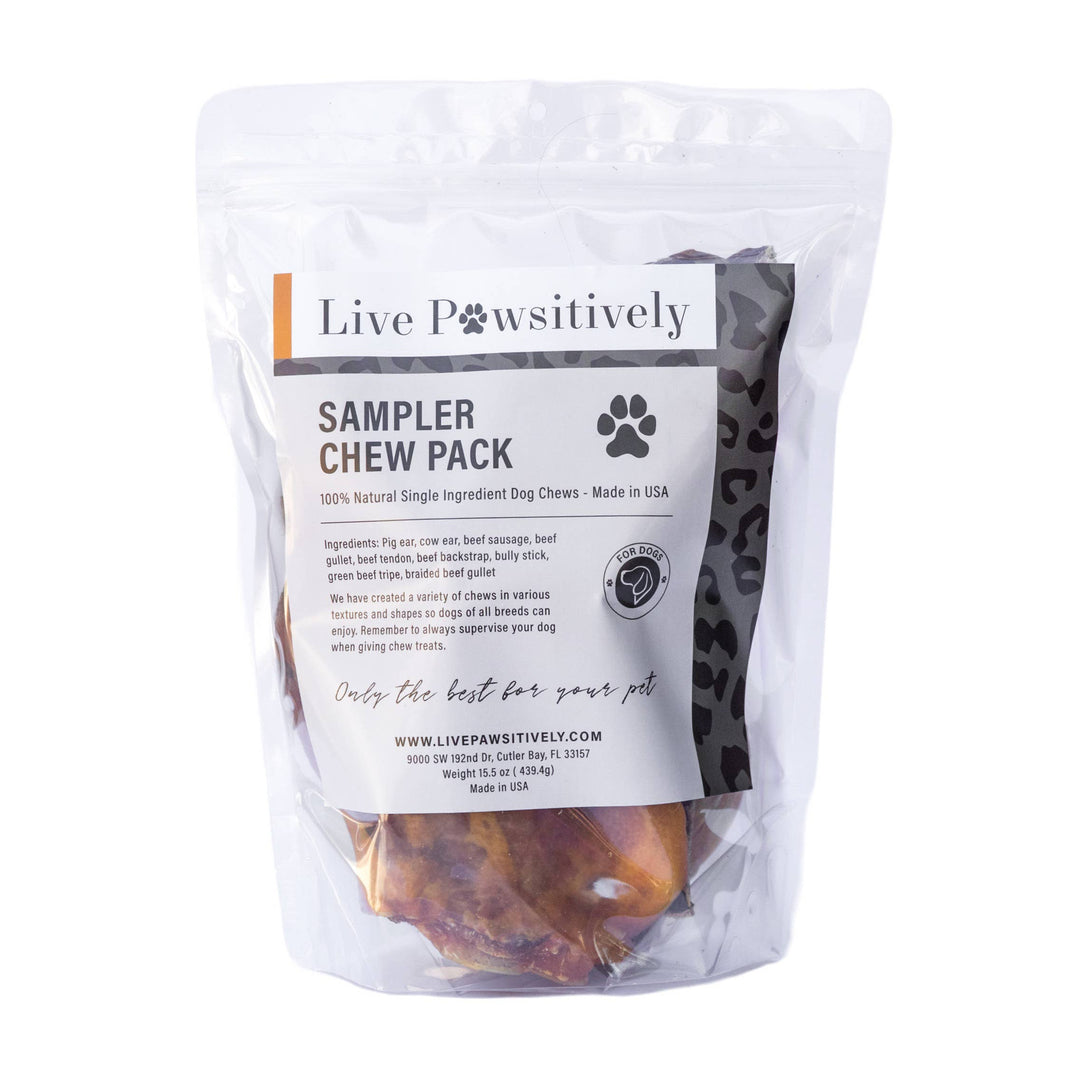 Live Pawsitive - Sampler Chew Pack - Single Ingredient Beef Dog Treats