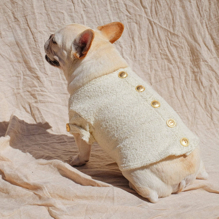 Saint Rue - Crème Terry Cloth Dog Shirt: Small