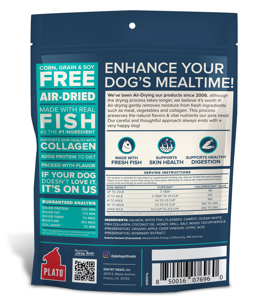 Pet Palette Distribution - Plato Food Topper Fish & Collagen Recipe 12oz