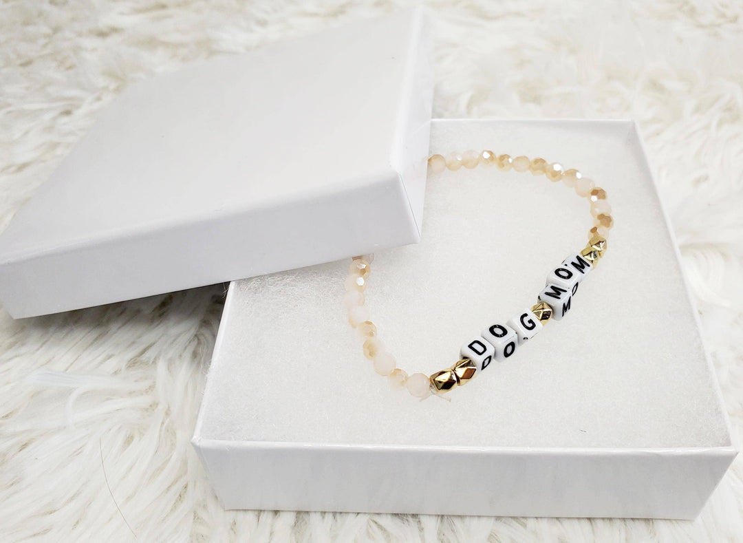 Tots And Tumblers Art - Dog Mom Beaded Stretch Bracelet
