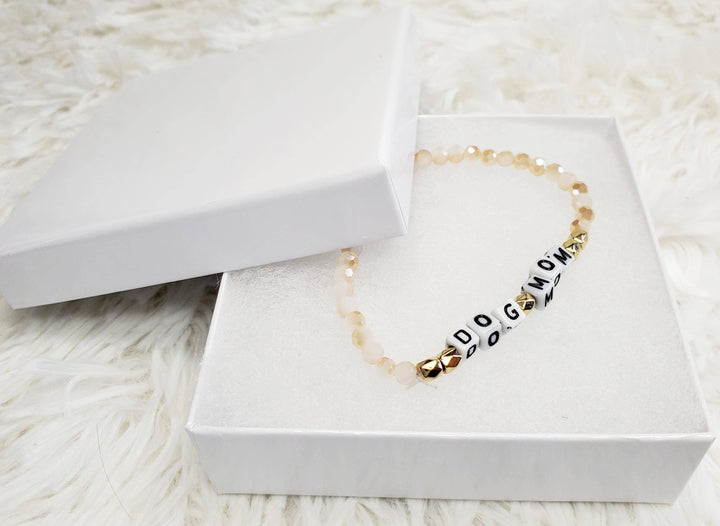 Tots And Tumblers Art - Dog Mom Beaded Stretch Bracelet