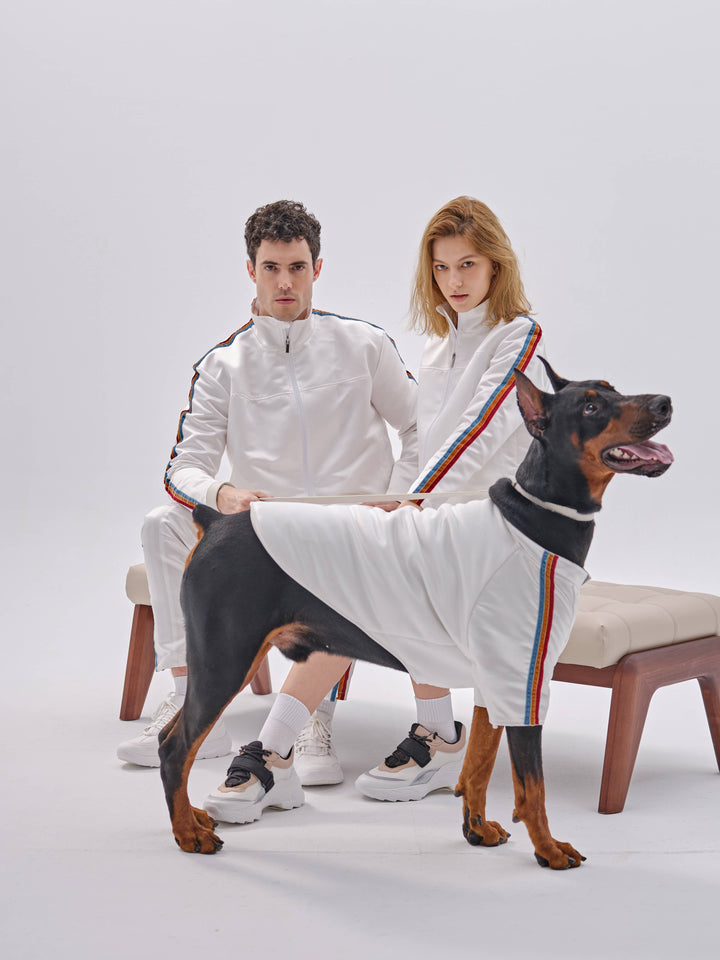 PEHOM - Pet Velvet Striped Jacket: L