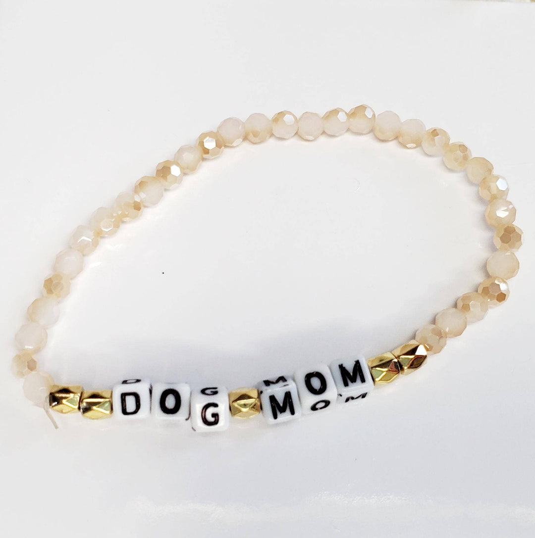 Tots And Tumblers Art - Dog Mom Beaded Stretch Bracelet