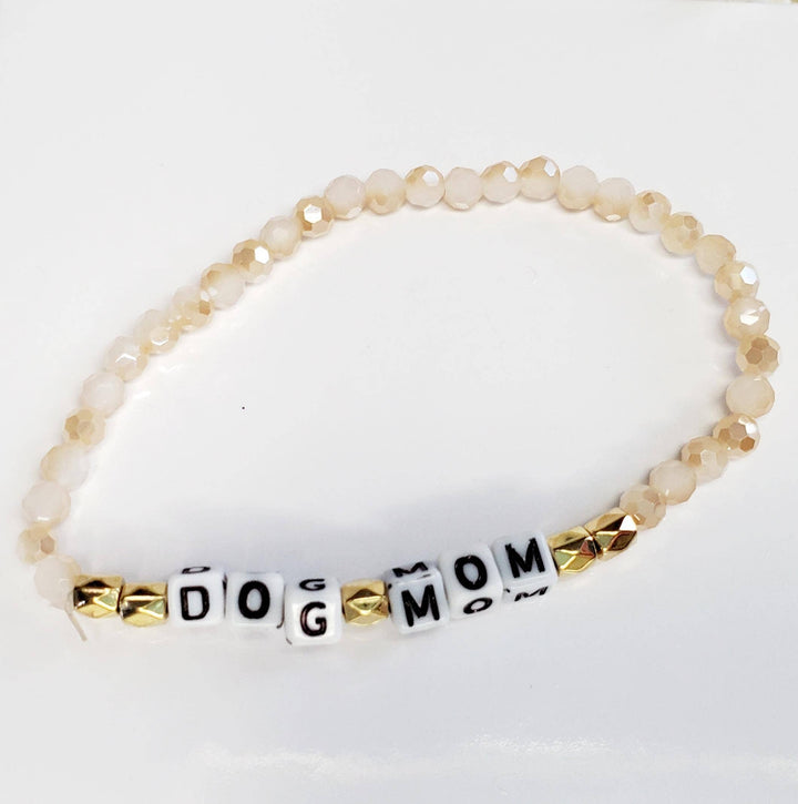 Tots And Tumblers Art - Dog Mom Beaded Stretch Bracelet