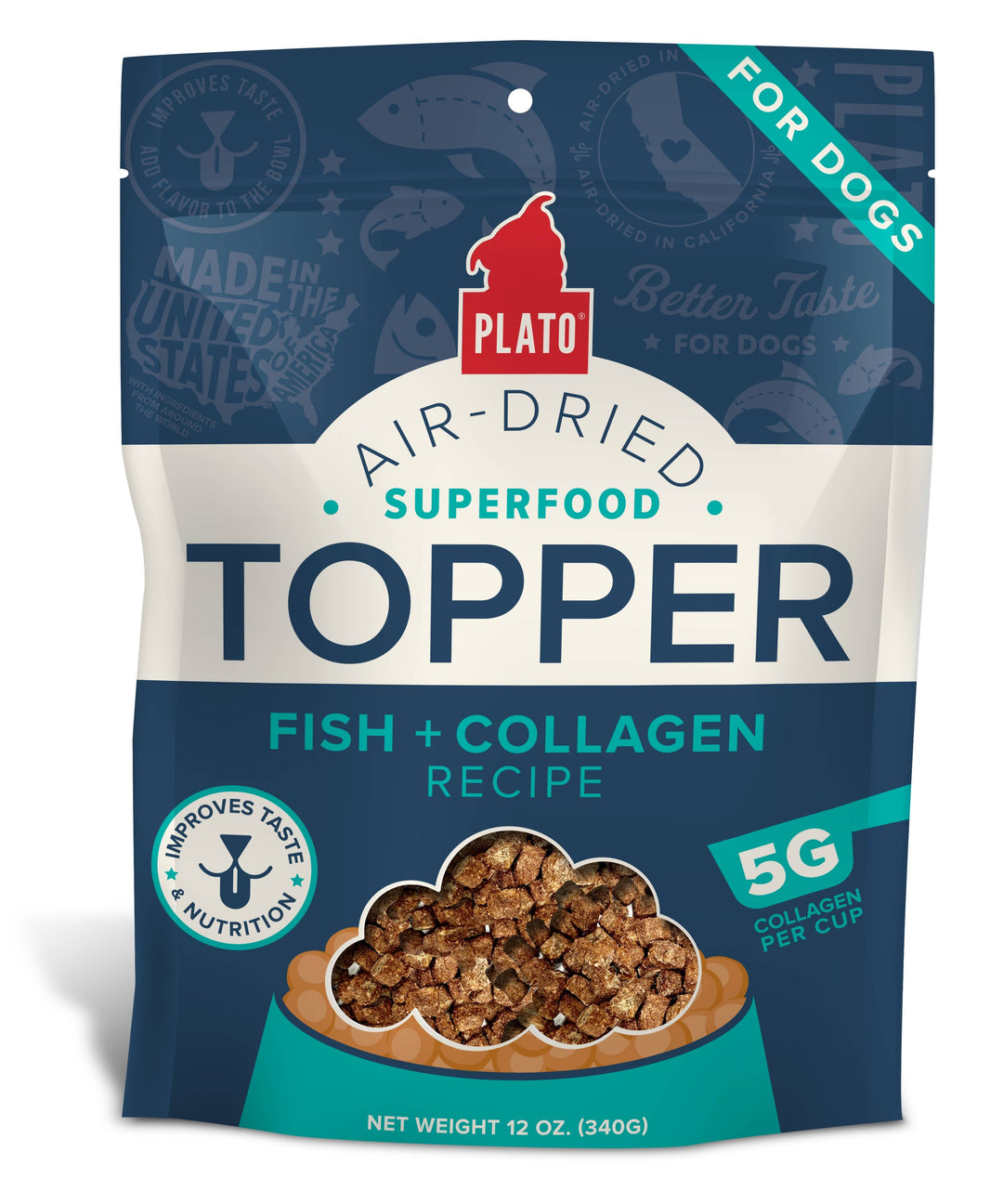 Pet Palette Distribution - Plato Food Topper Fish & Collagen Recipe 12oz