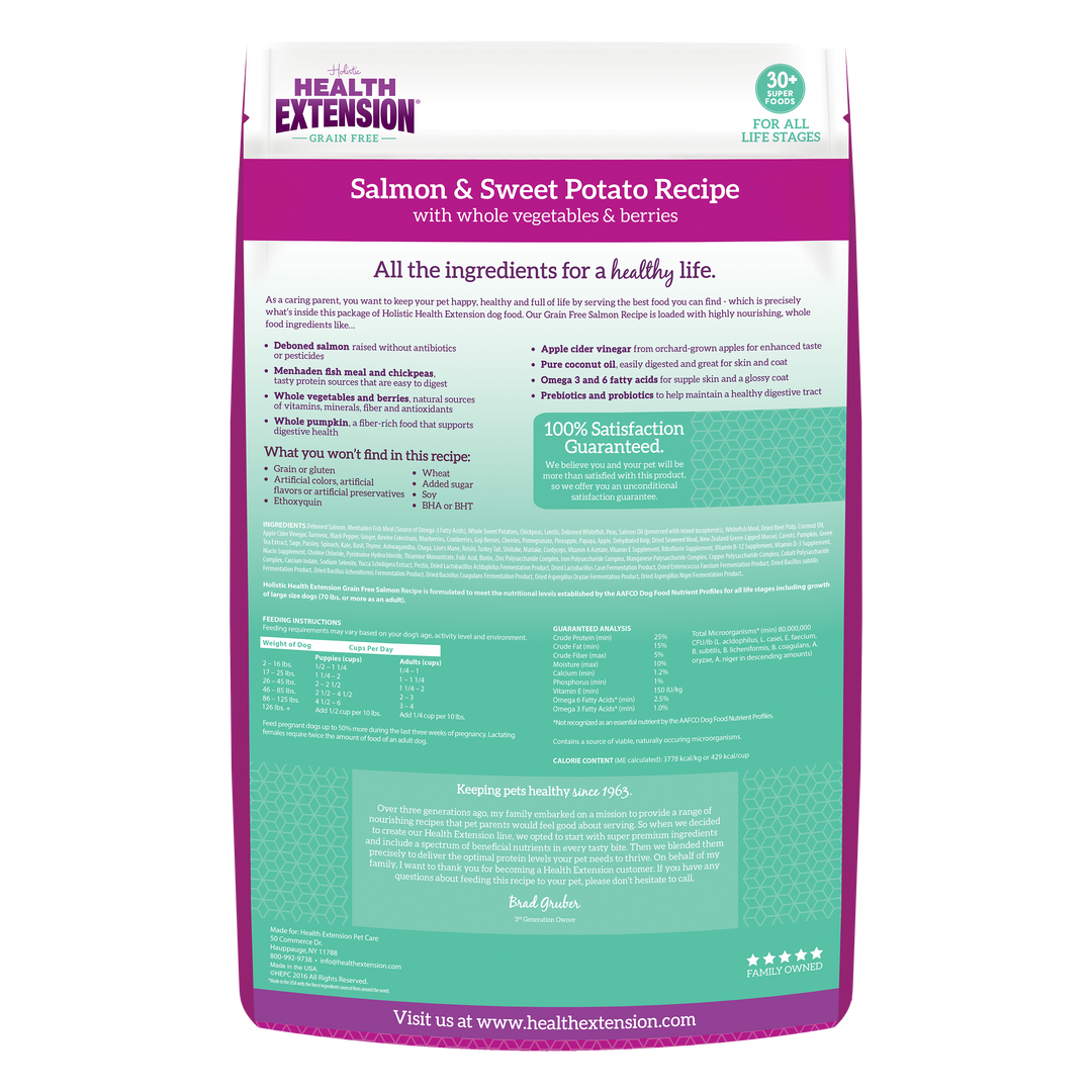 Health Extension Pet Care - Grain Free Salmon & Sweet Potato Recipe: 4 lbs