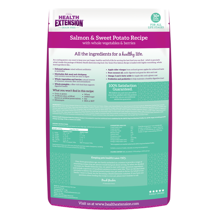 Health Extension Pet Care - Grain Free Salmon & Sweet Potato Recipe: 4 lbs
