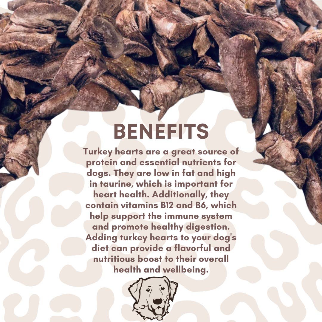 Live Pawsitive - Freeze Dried Turkey Hearts, treat for dogs & Cats, 3OZ