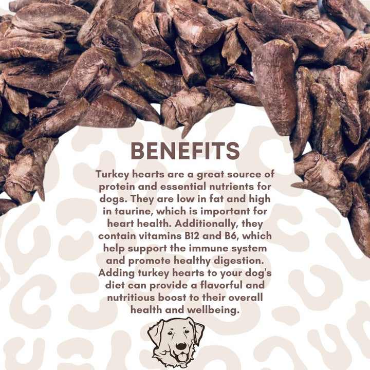 Live Pawsitive - Freeze Dried Turkey Hearts, treat for dogs & Cats, 3OZ