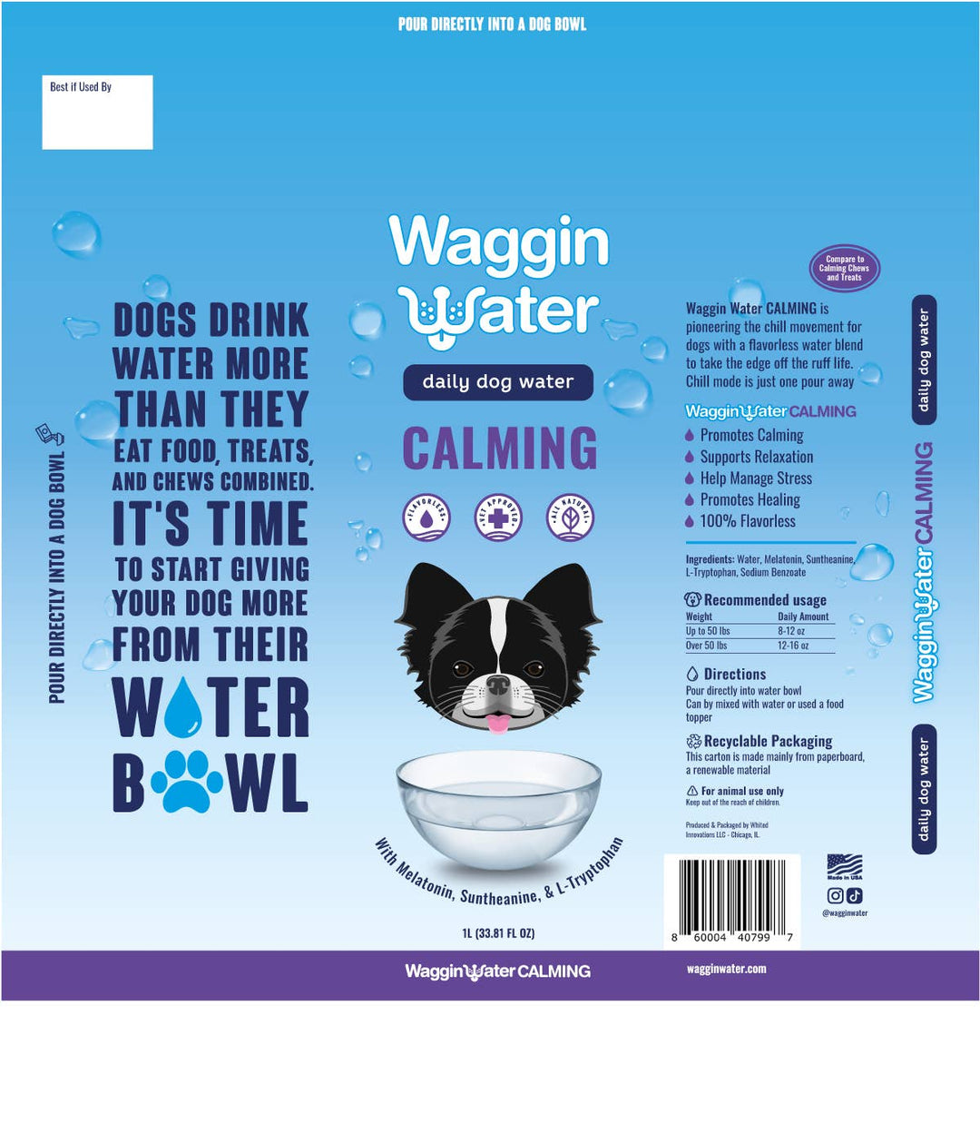 Waggin Water - Waggin Water Calming 1L - Dog Food