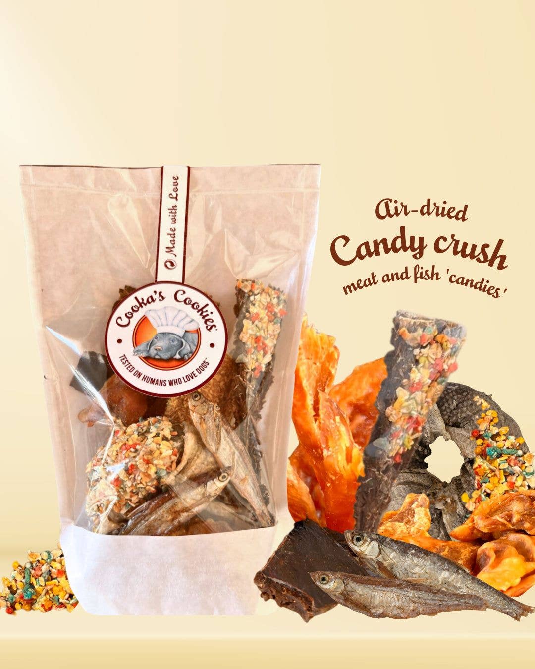 Cooka's Cookies - Candy Crush Pack - Dried Meats & Fish with dogfetti