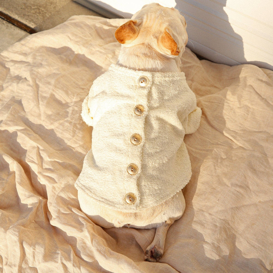 Saint Rue - Crème Terry Cloth Dog Shirt: Small