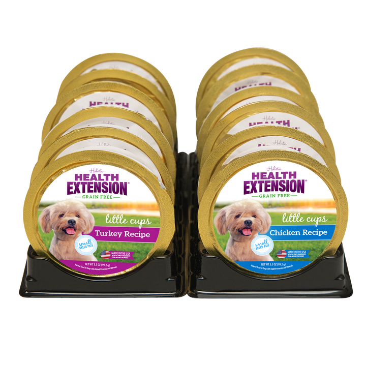 Health Extension Pet Care - Little Cups Chicken for Small Breeds Variety Pack: Chicken & Turkey Variety Pack - Small Breed 3.5oz