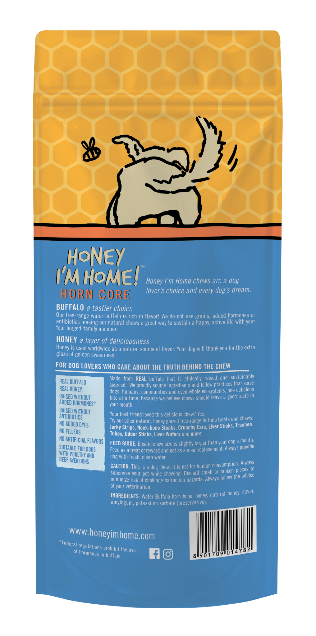 Honey I'm Home - Horn Core - Long-lasting Dog Chew