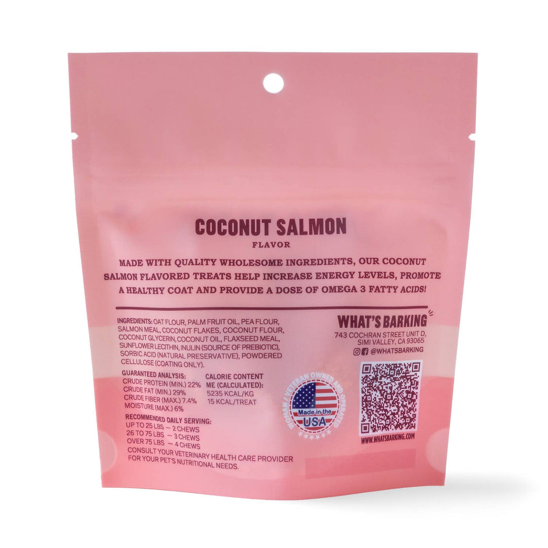 Coconut Salmon Soft Chew Dog Treats, 2.5oz Case