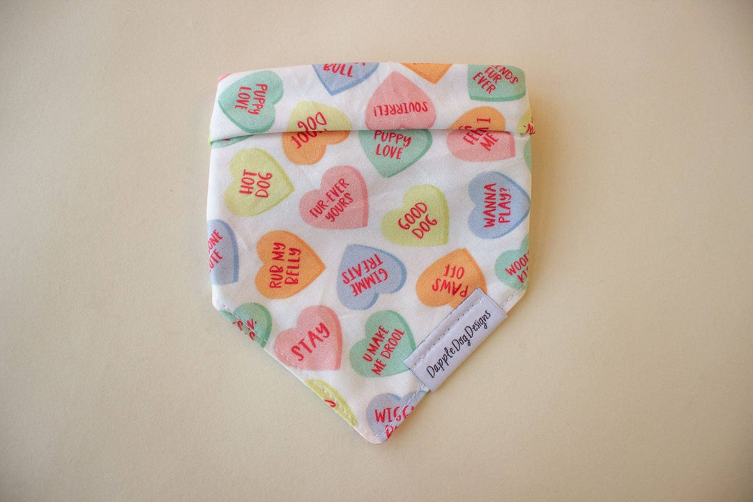 Dapple Dog Designs - Conversation Hearts Bandana - Valentine's Day Dog Bandana