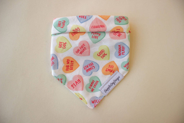 Dapple Dog Designs - Conversation Hearts Bandana - Valentine's Day Dog Bandana