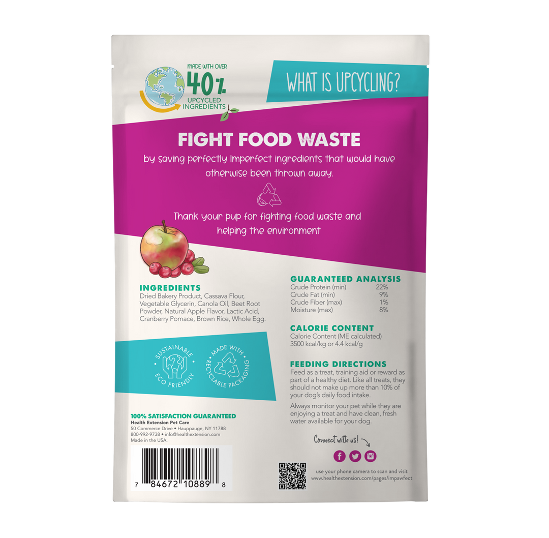 Health Extension Pet Care - Impawfect Cran-Apple Training Treats: 4oz