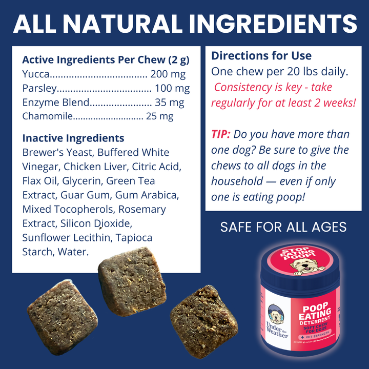 Under the Weather Pet - Poop Eating Deterrent - Coprophagia Soft Chews For Dogs