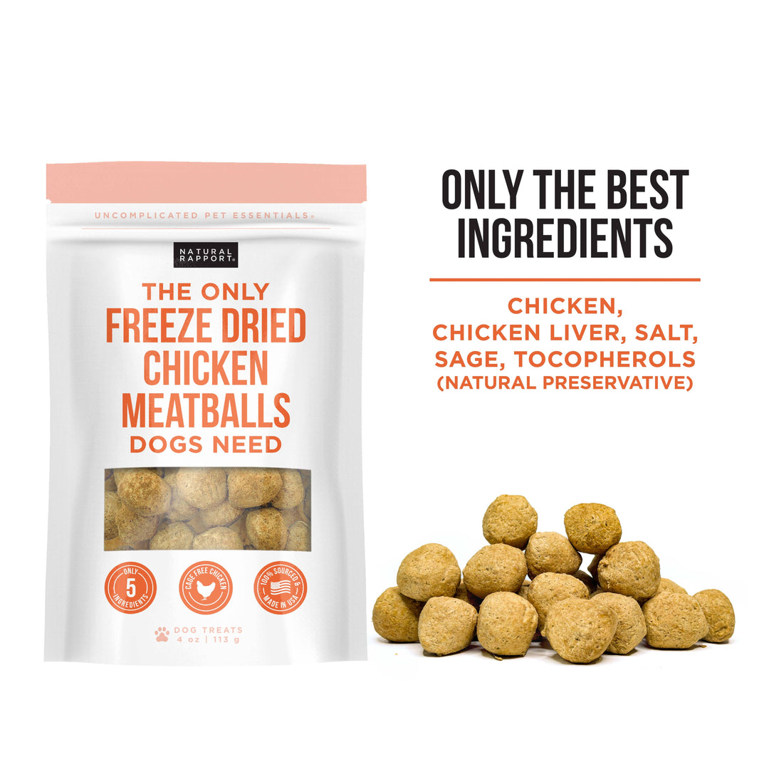 Natural Rapport - The Only Freeze Dried Chicken Meatballs Dogs Need: 4 oz