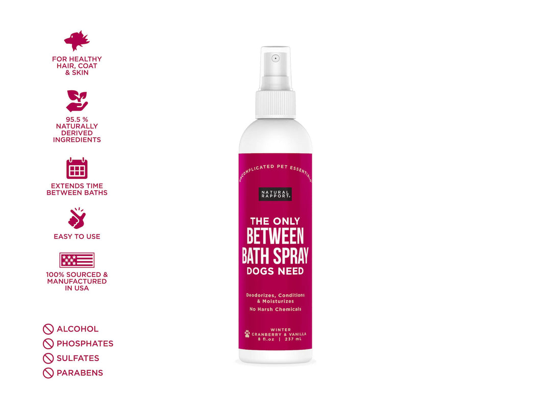 Natural Rapport - The Only Between Bath Spray Dogs Need - Cranberry & Vanilla: 8 ounce