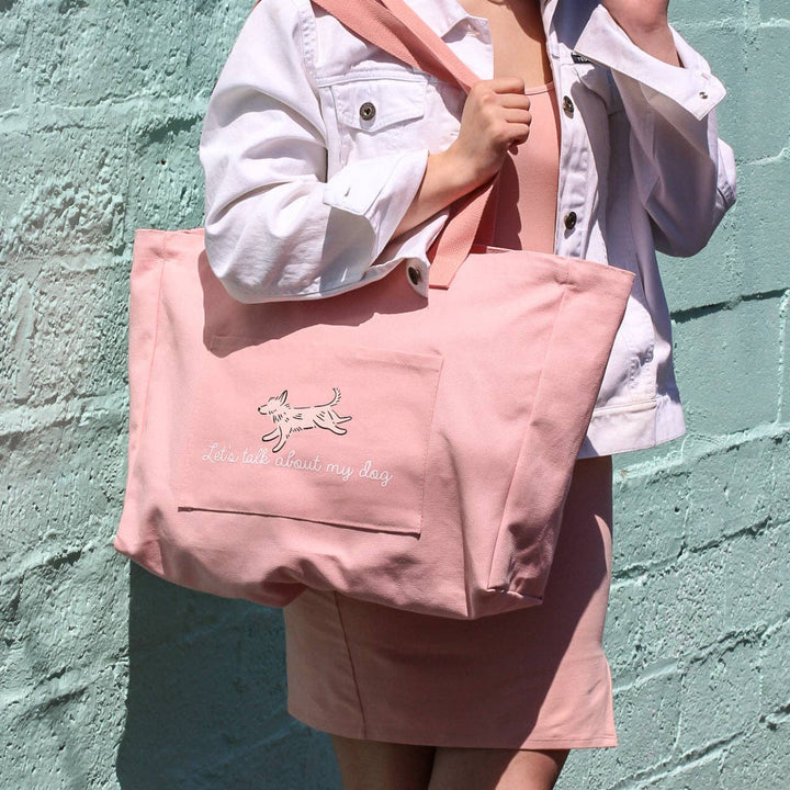Bop Pop Pets - OVERSIZE Canvas Tote Bag | Pink