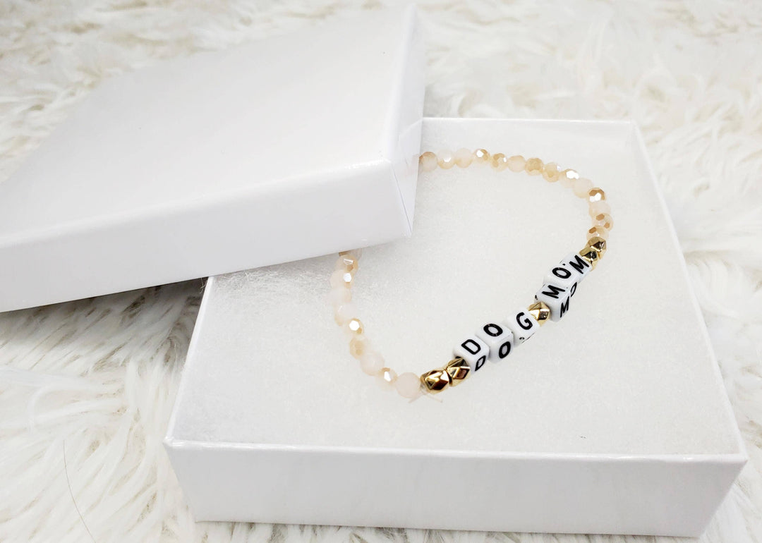 Tots And Tumblers Art - Dog Mom Beaded Stretch Bracelet