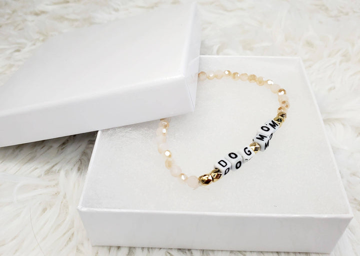 Tots And Tumblers Art - Dog Mom Beaded Stretch Bracelet