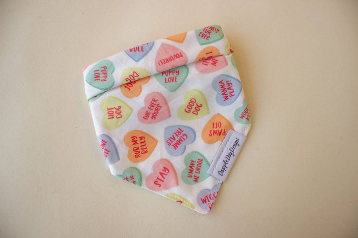 Dapple Dog Designs - Conversation Hearts Bandana - Valentine's Day Dog Bandana