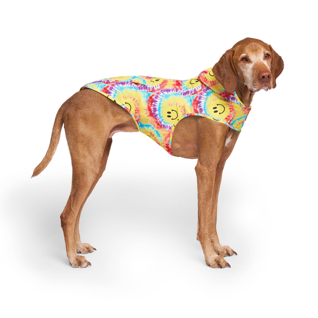Canada Pooch - Pick Me Poncho Dog Raincoat (Tie Dye Smiley)