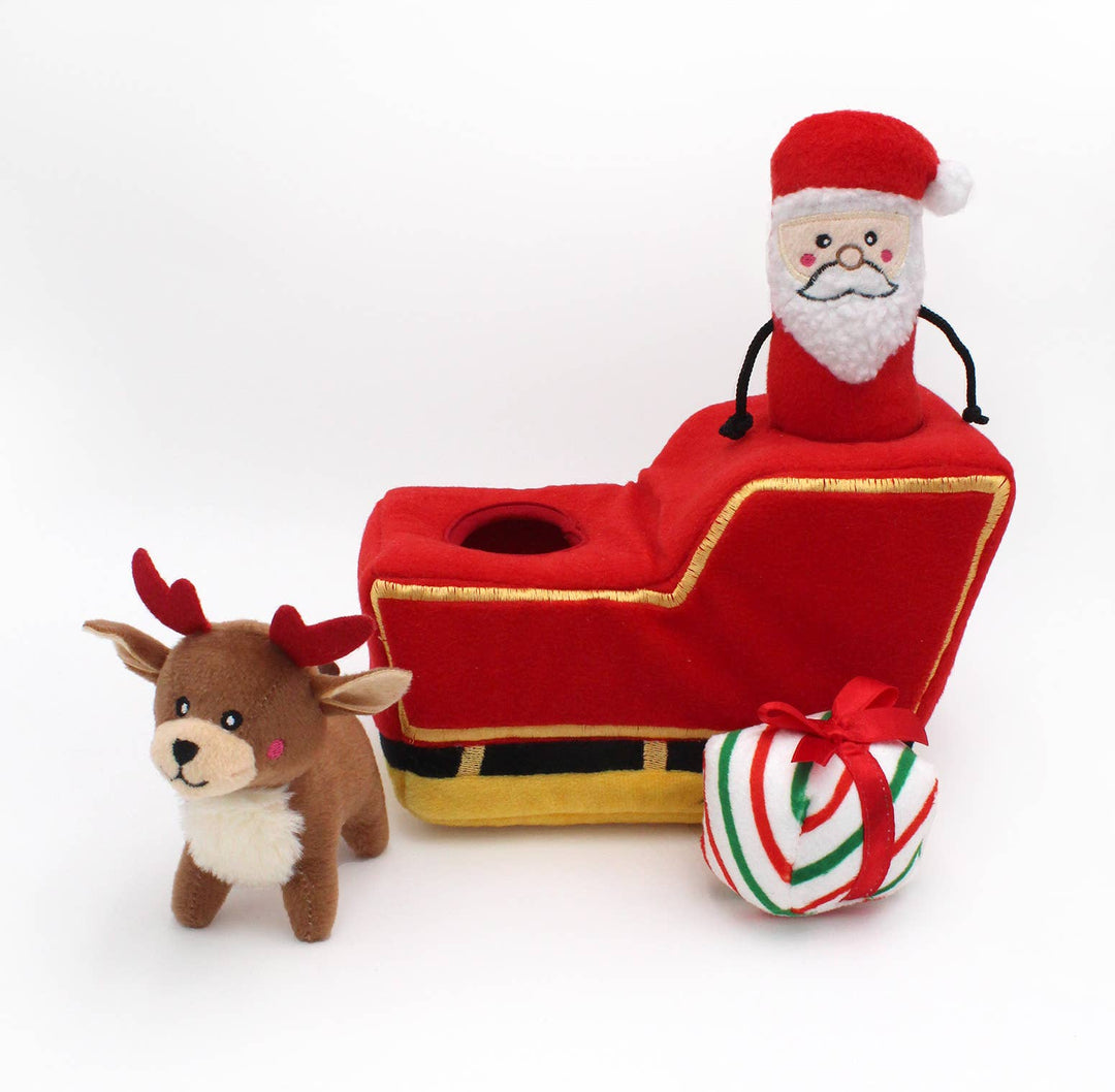 Pet Palette Distribution - ZippyPaws Holiday Burrow Santa's Sleigh