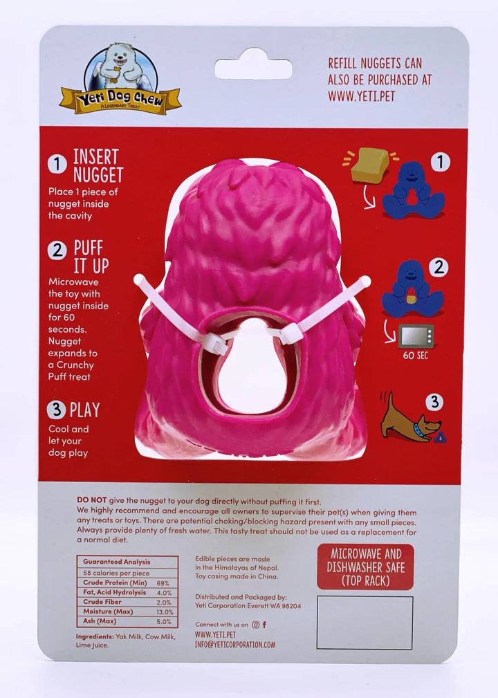 Pet Palette Distribution - Yeti Dog Chew Puff & Play Hangry Yeti Pink