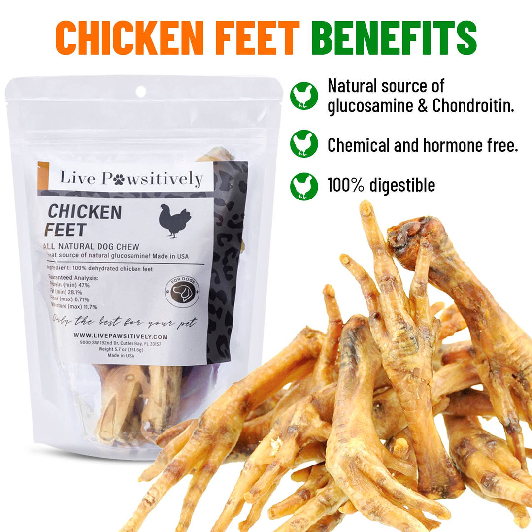 Live Pawsitive - Chicken Feet (10 Pack)