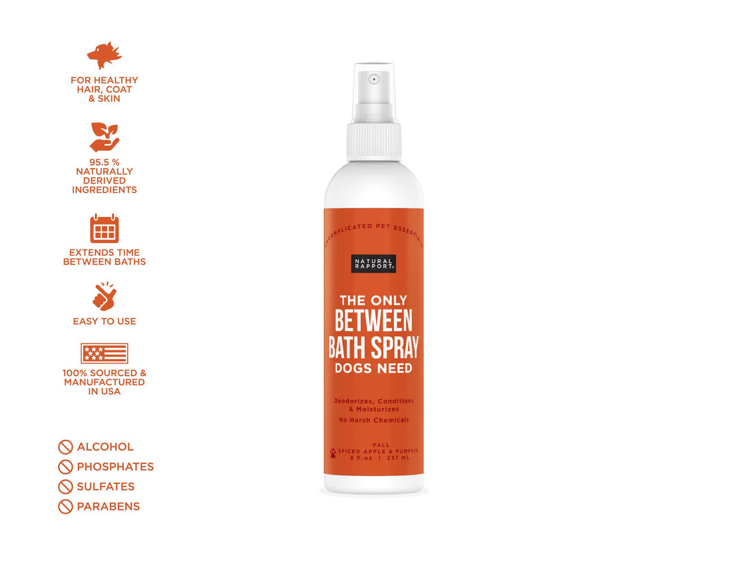 Natural Rapport - The Only Between Bath Spray Dogs Need - Apple & Pumpkin: 8 ounce