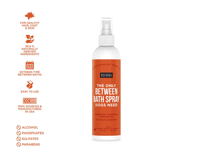 Natural Rapport - The Only Between Bath Spray Dogs Need - Apple & Pumpkin: 8 ounce