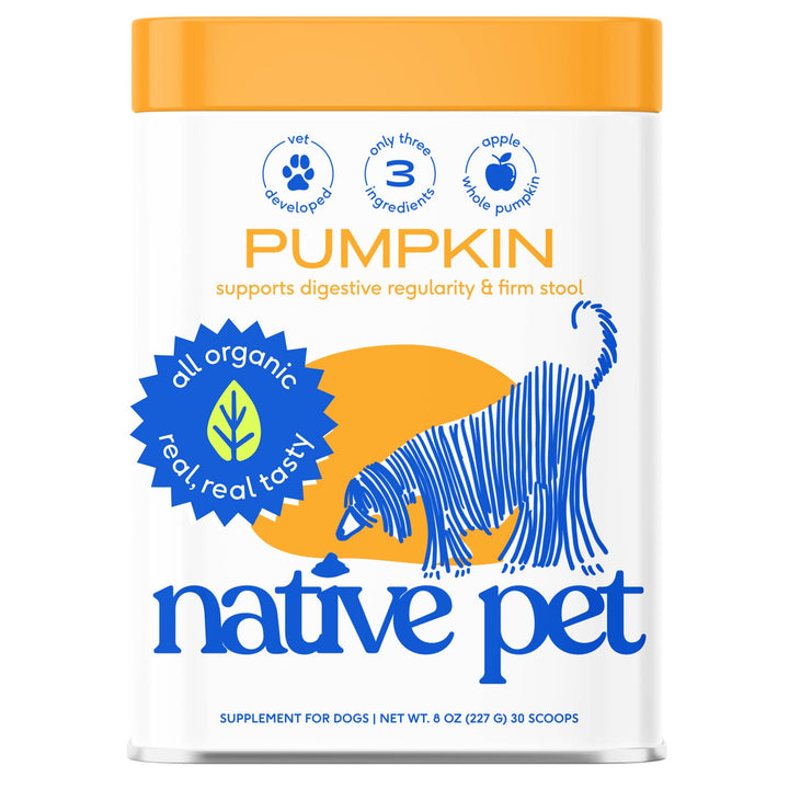 Native Pet - Organic Pumpkin Fiber Powder, Digestive Supplement for Dogs: 8 oz