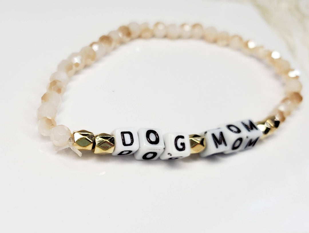 Tots And Tumblers Art - Dog Mom Beaded Stretch Bracelet