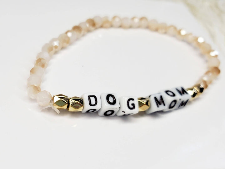 Tots And Tumblers Art - Dog Mom Beaded Stretch Bracelet