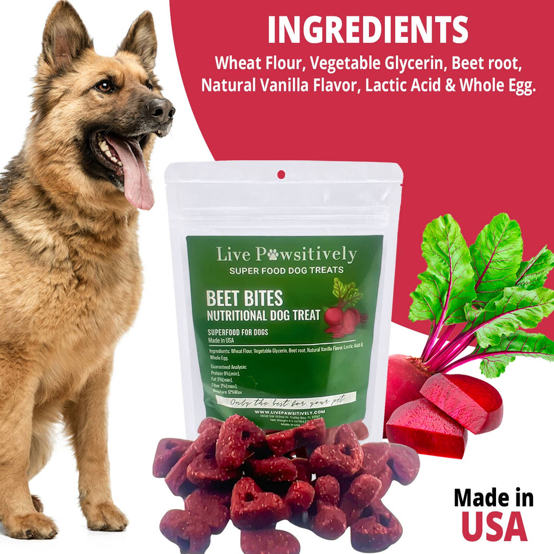 Live Pawsitive - Beet Bites Nutritional Dog Treat/Made in USA
