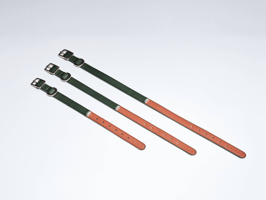 PEHOM - DOUBLE COLORES COLLAR: ORANGE BLUE / M